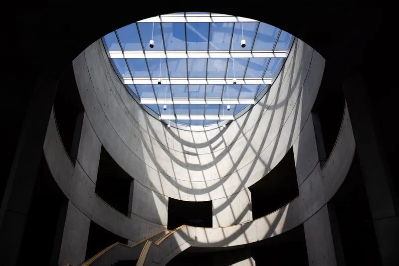 Concrete interior with daylight from above
