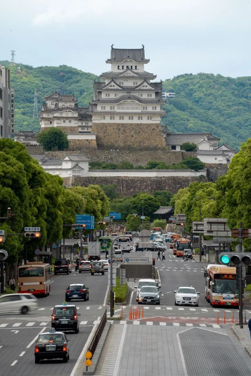 Himeji Castle above the city
